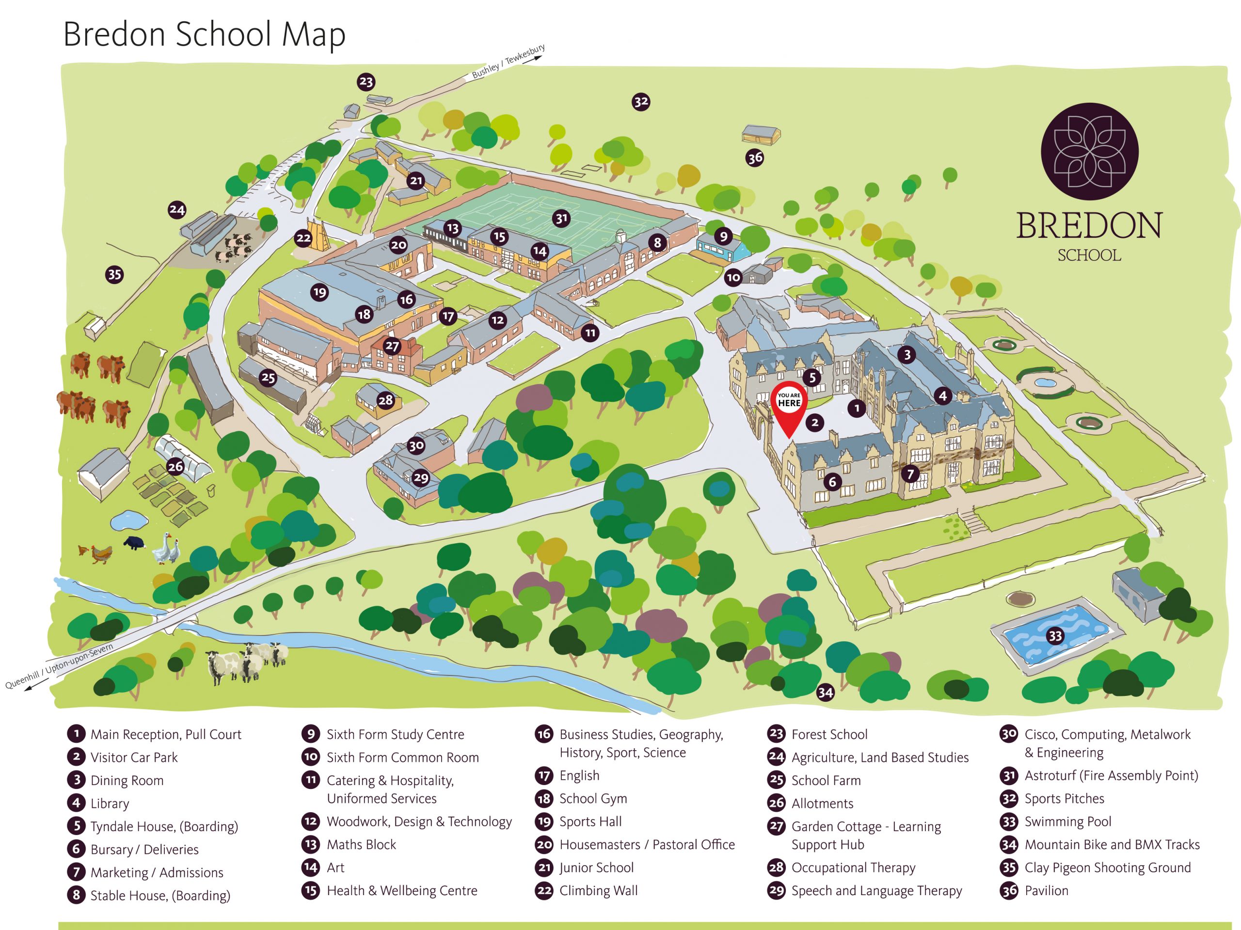Bredon school map design and artwork